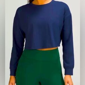 Lululemon Muscle Love Crop Long Sleeve Shirt oversized Size Medium